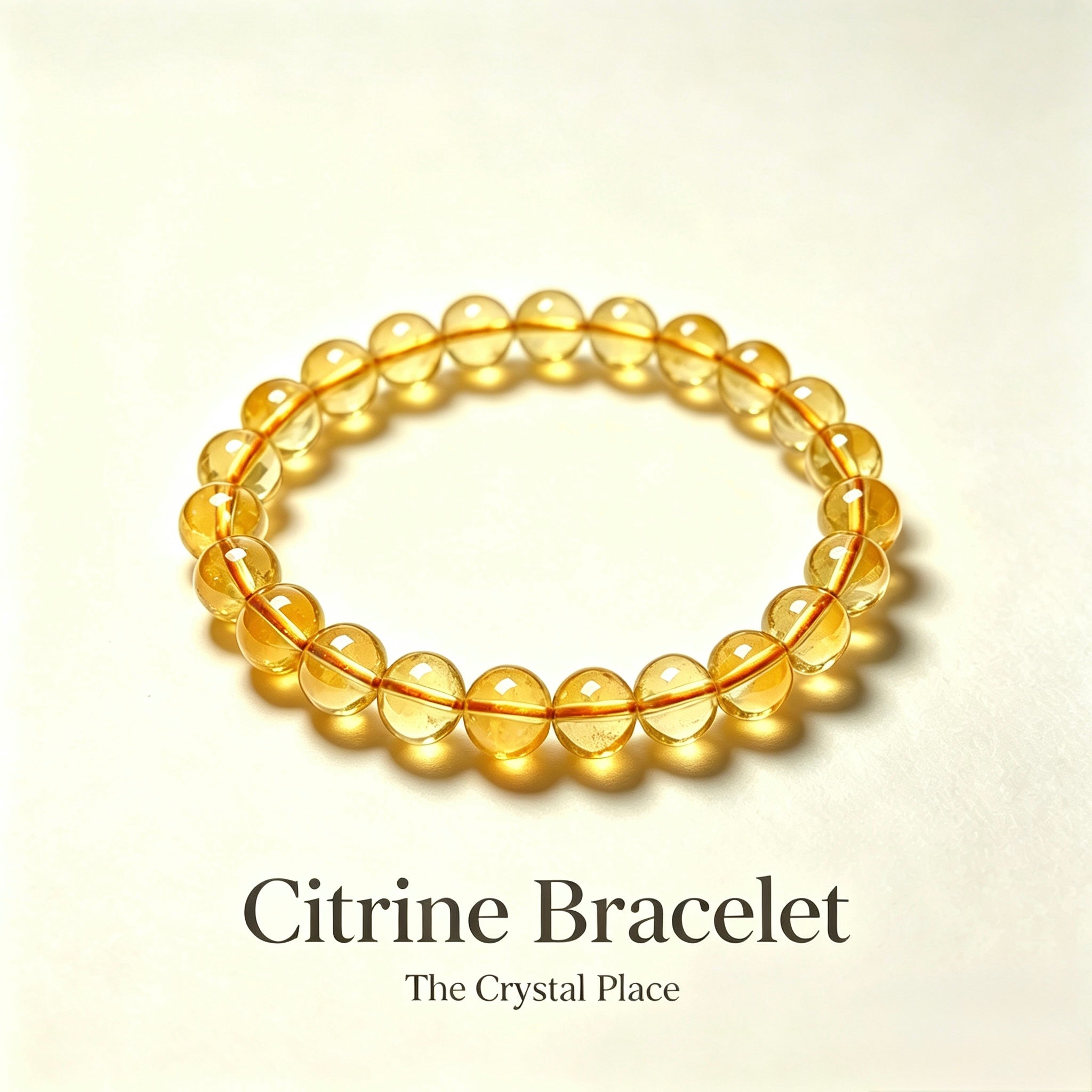 Natural Citrine Beaded Bracelet Side View – The Crystal Place