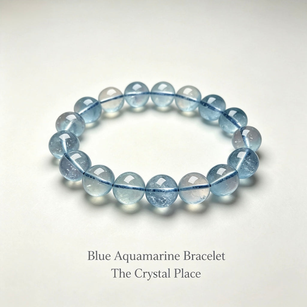 High Ice Flash Aquamarine Bracelet Side View – The Crystal Place