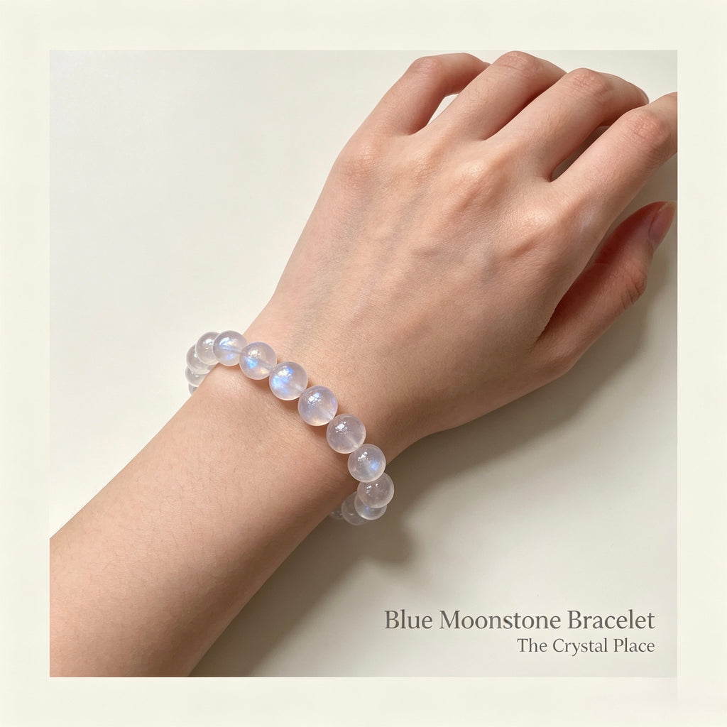 Natural Blue Moonstone Bracelet Lifestyle – The Crystal Place