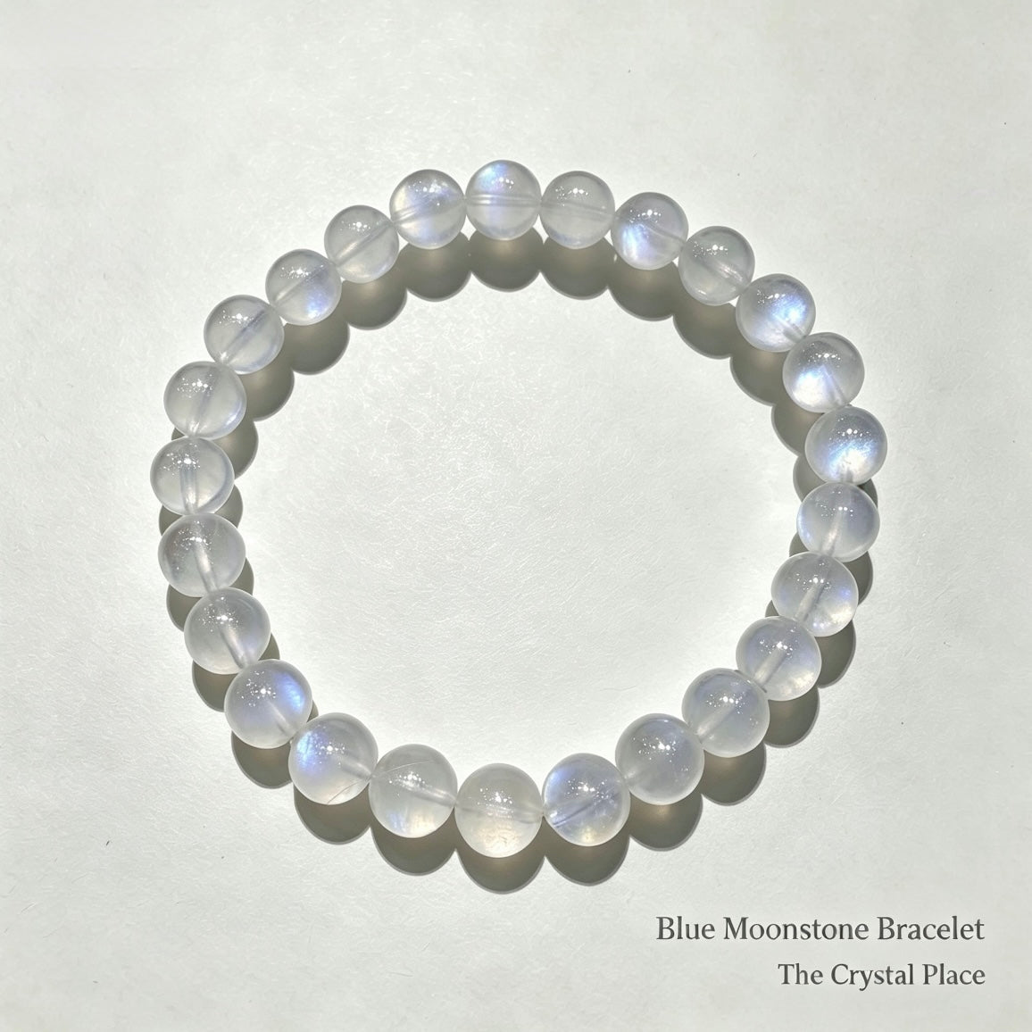 Natural Blue Moonstone Bracelet Side View – The Crystal Place