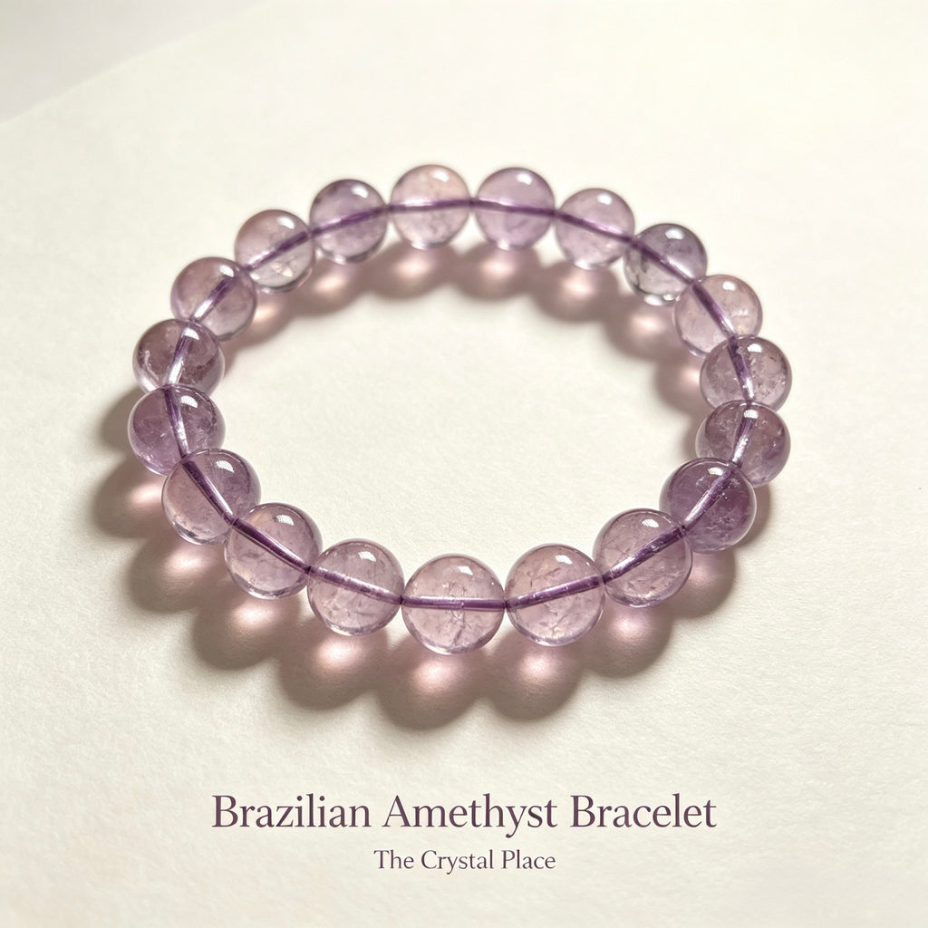 Natural Brazilian Amethyst Bracelet Side View – The Crystal Place