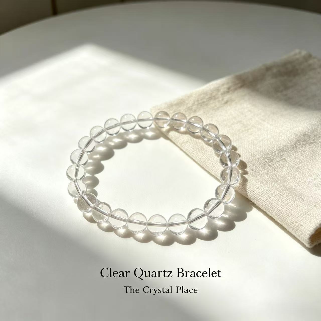 High Grade Natural Clear Quartz Bracelet | Crystal Beaded Bracelet