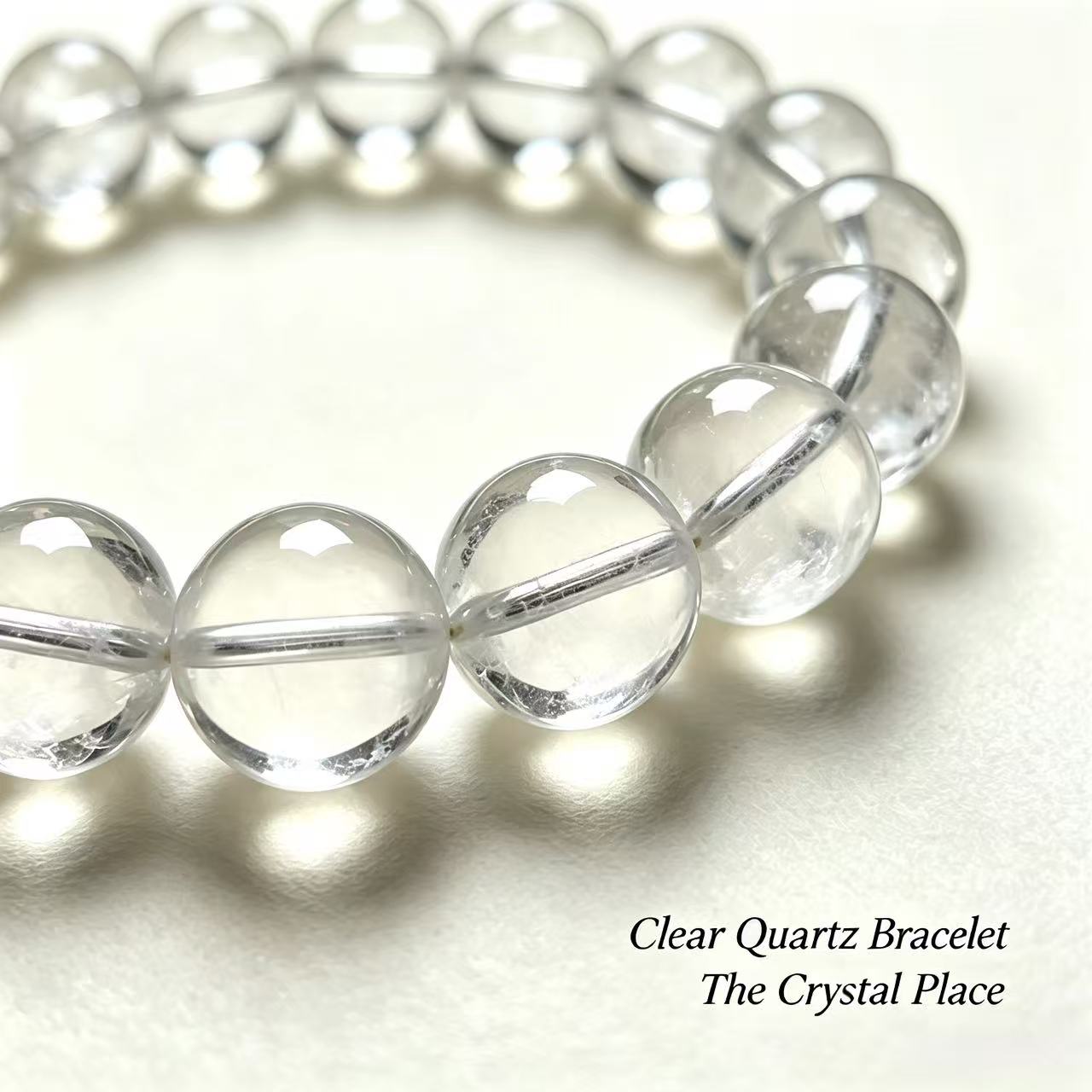 High Grade Natural Clear Quartz Bracelet | Crystal Beaded Bracelet