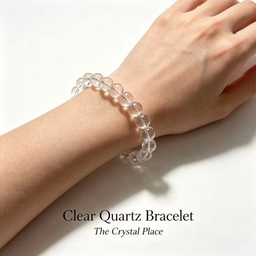 High Grade Natural Clear Quartz Bracelet | Crystal Beaded Bracelet