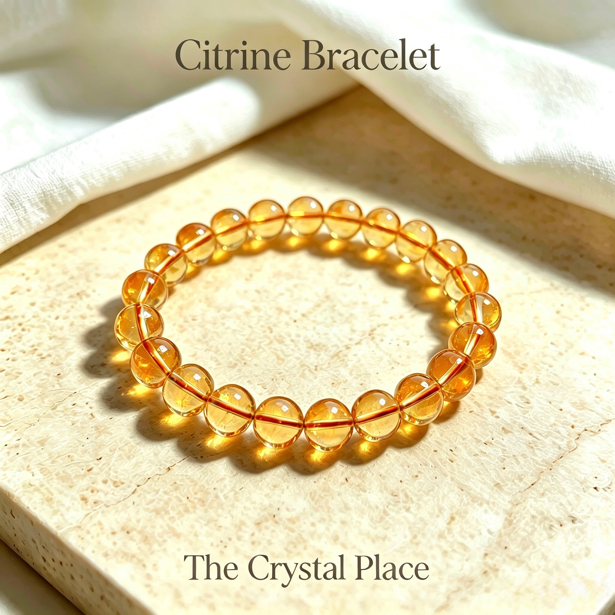 Natural High Grade Citrine Bracelet Close Up – The Crystal Place