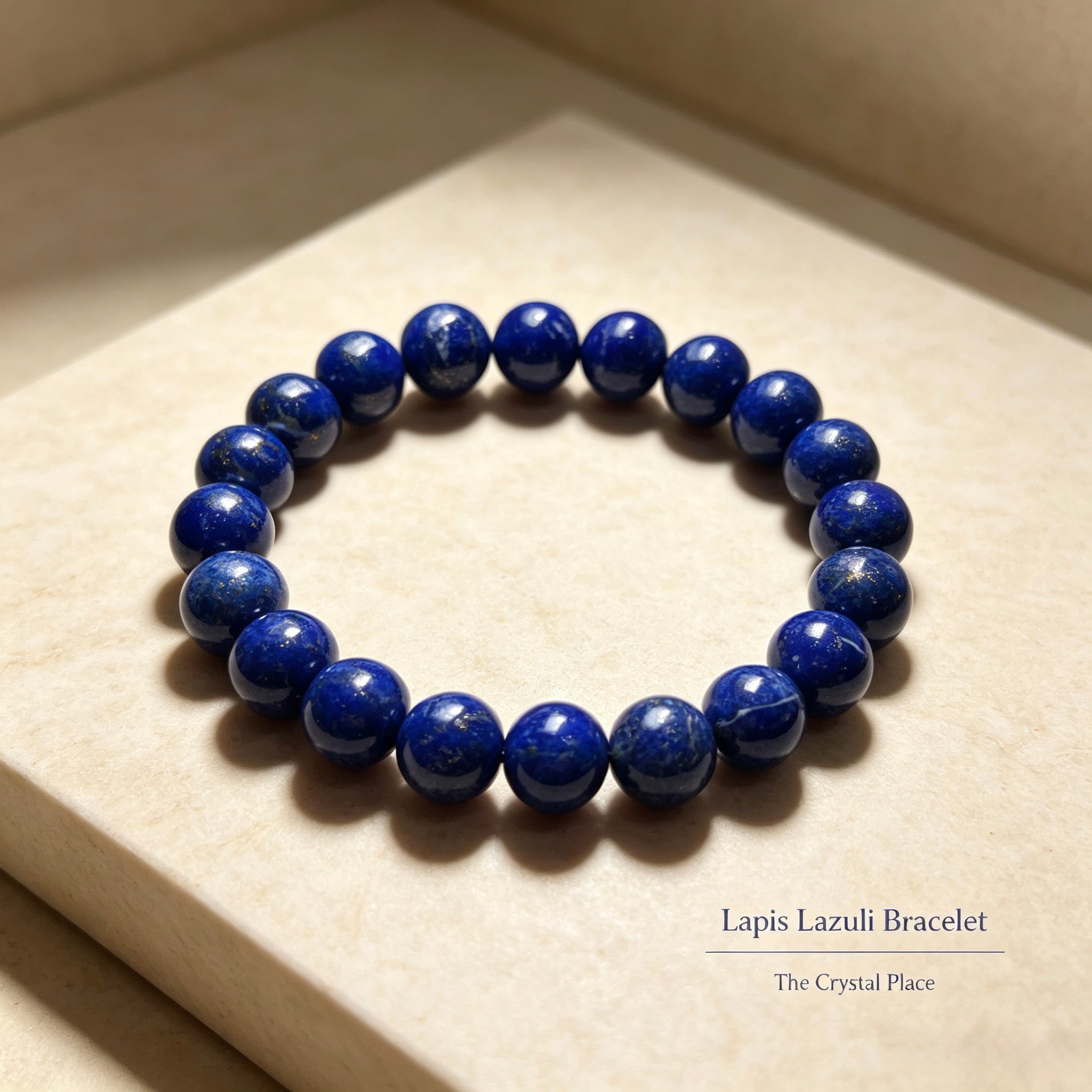 Natural Lapis Lazuli Bracelet Close Up – The Crystal Place