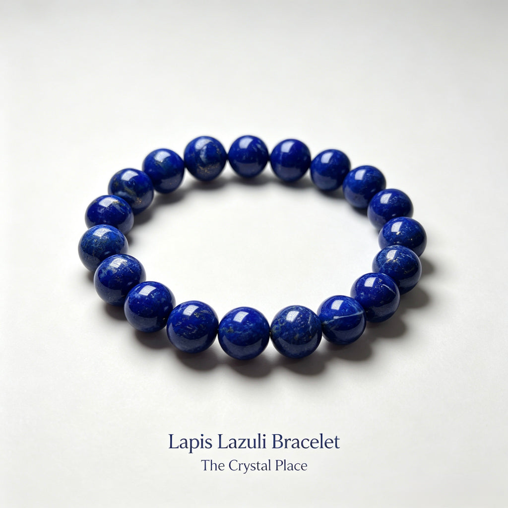 Natural Lapis Lazuli Bracelet Side View – The Crystal Place