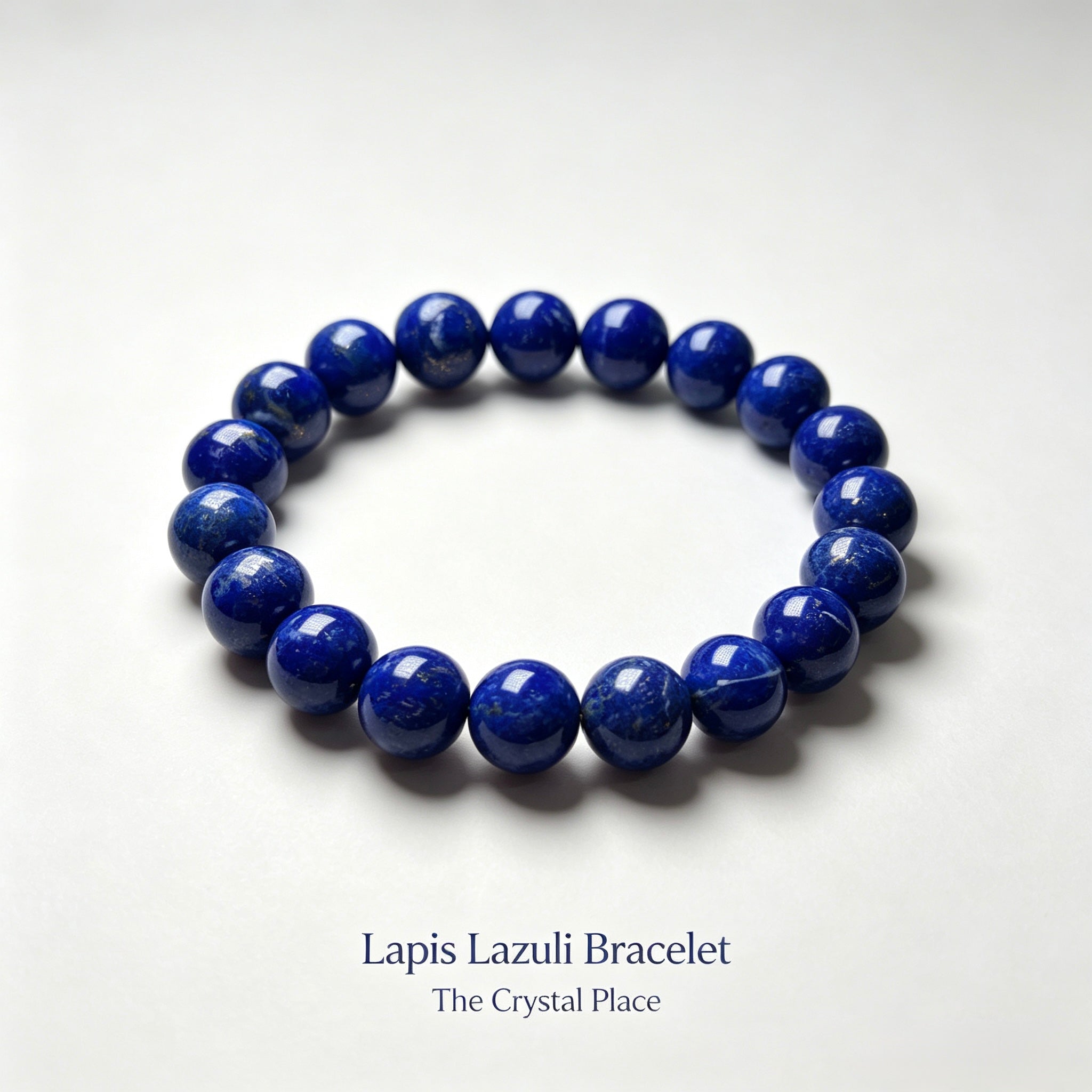 Natural Lapis Lazuli Bracelet Side View – The Crystal Place