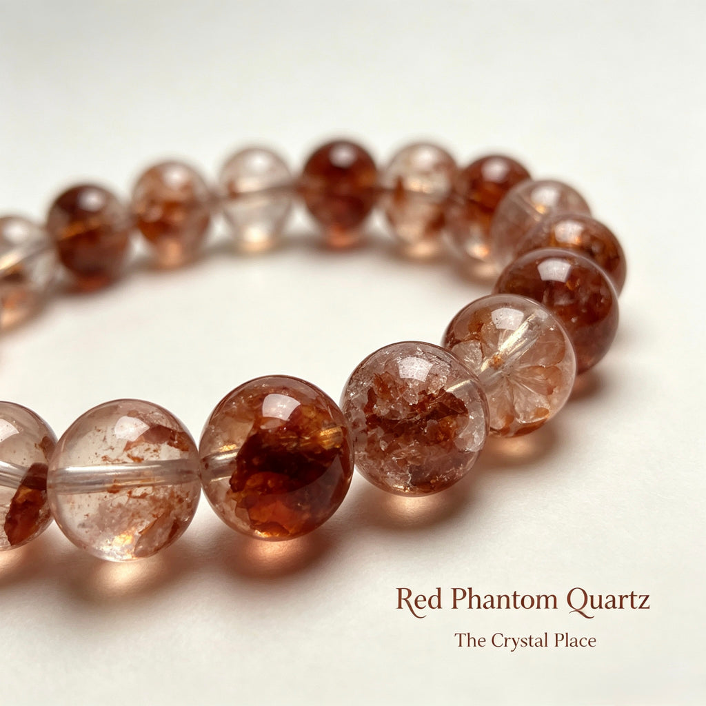 Natural Red Phantom Quartz Bracelet Detail – The Crystal Place