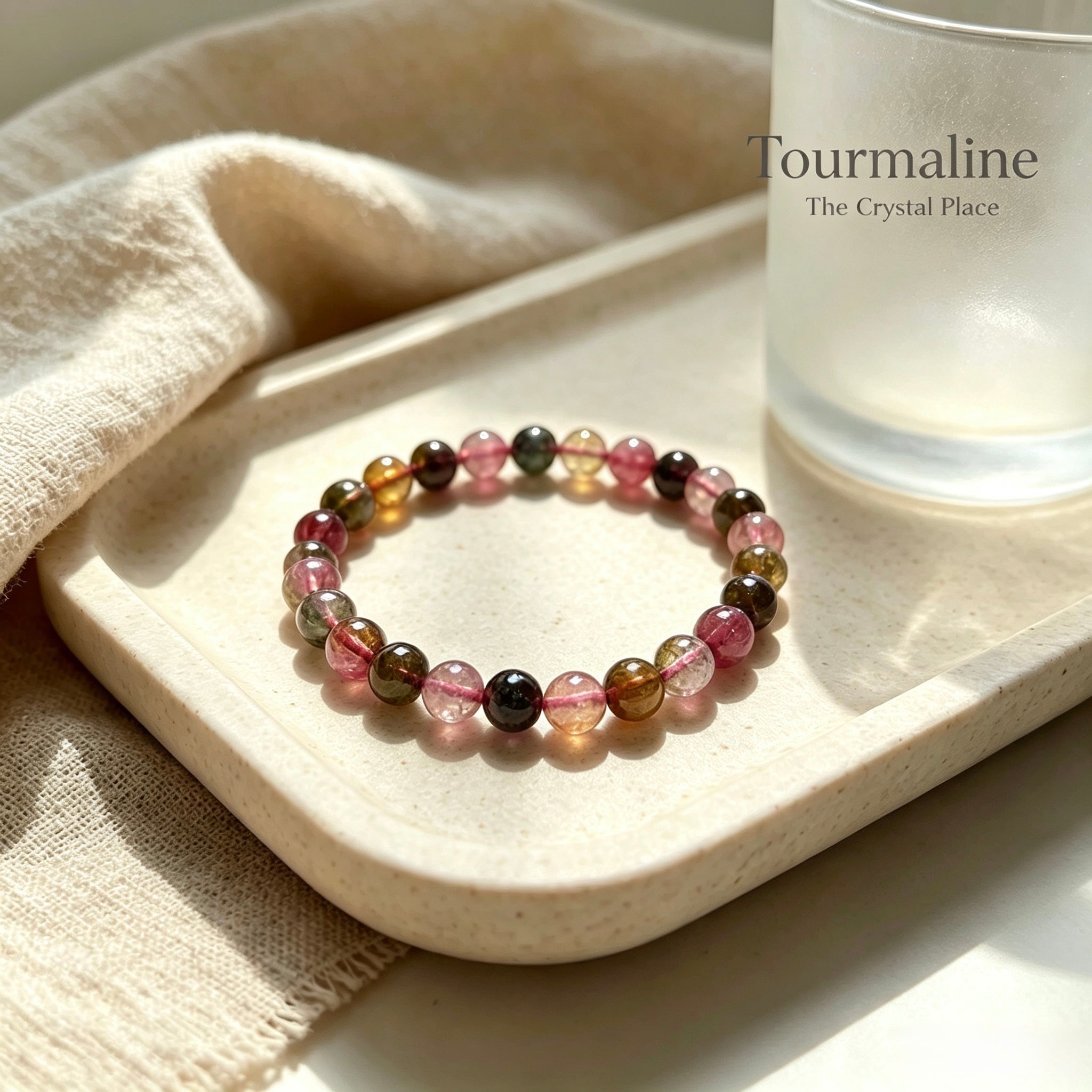 Natural Tourmaline Bracelet Close Up – The Crystal Place