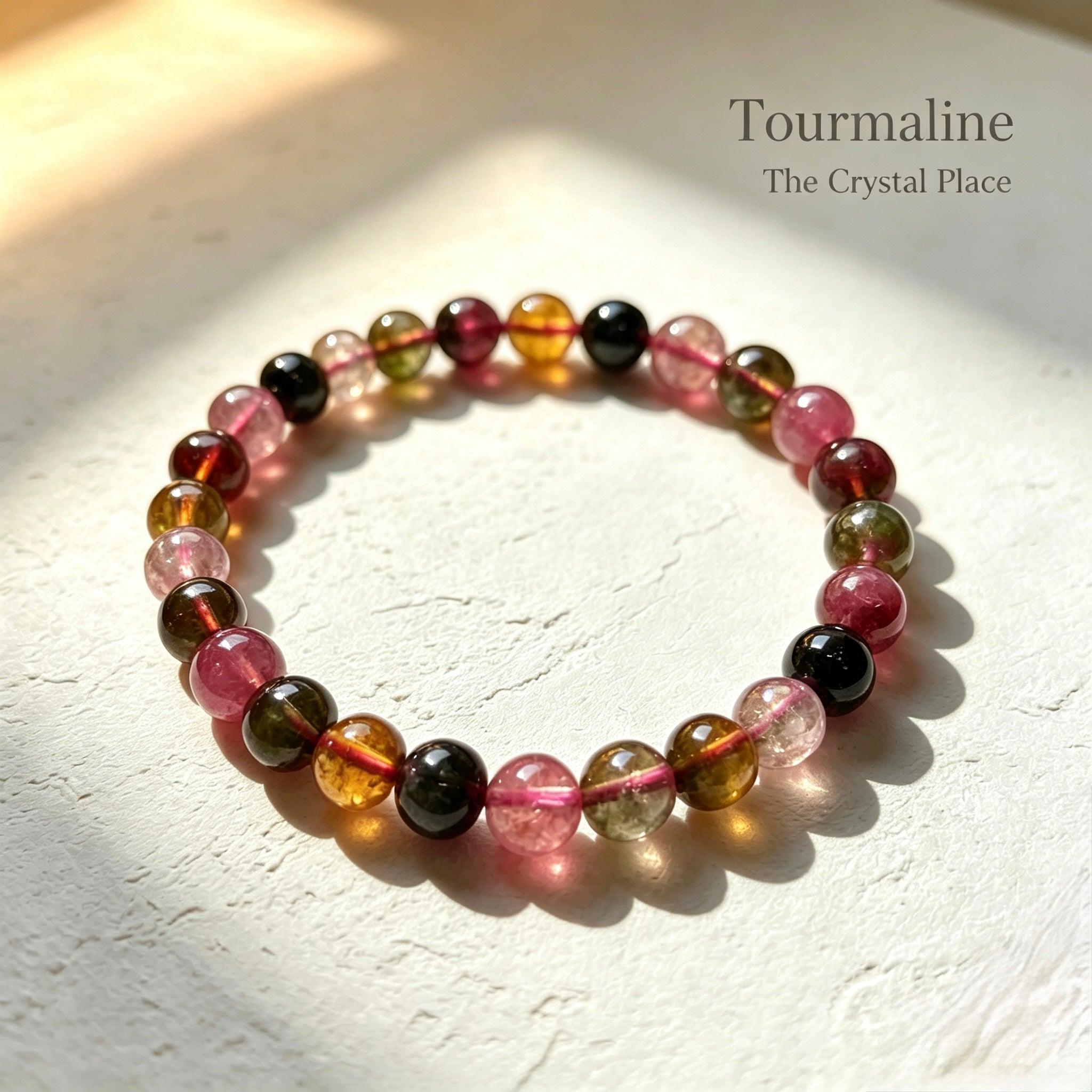 Natural Tourmaline Bracelet Side View – The Crystal Place
