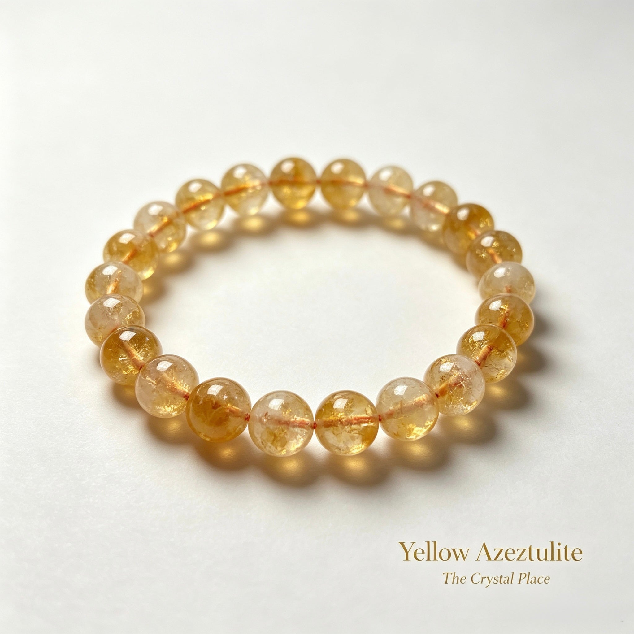 Natural Yellow Azeztulite Bracelet Side View – The Crystal Place