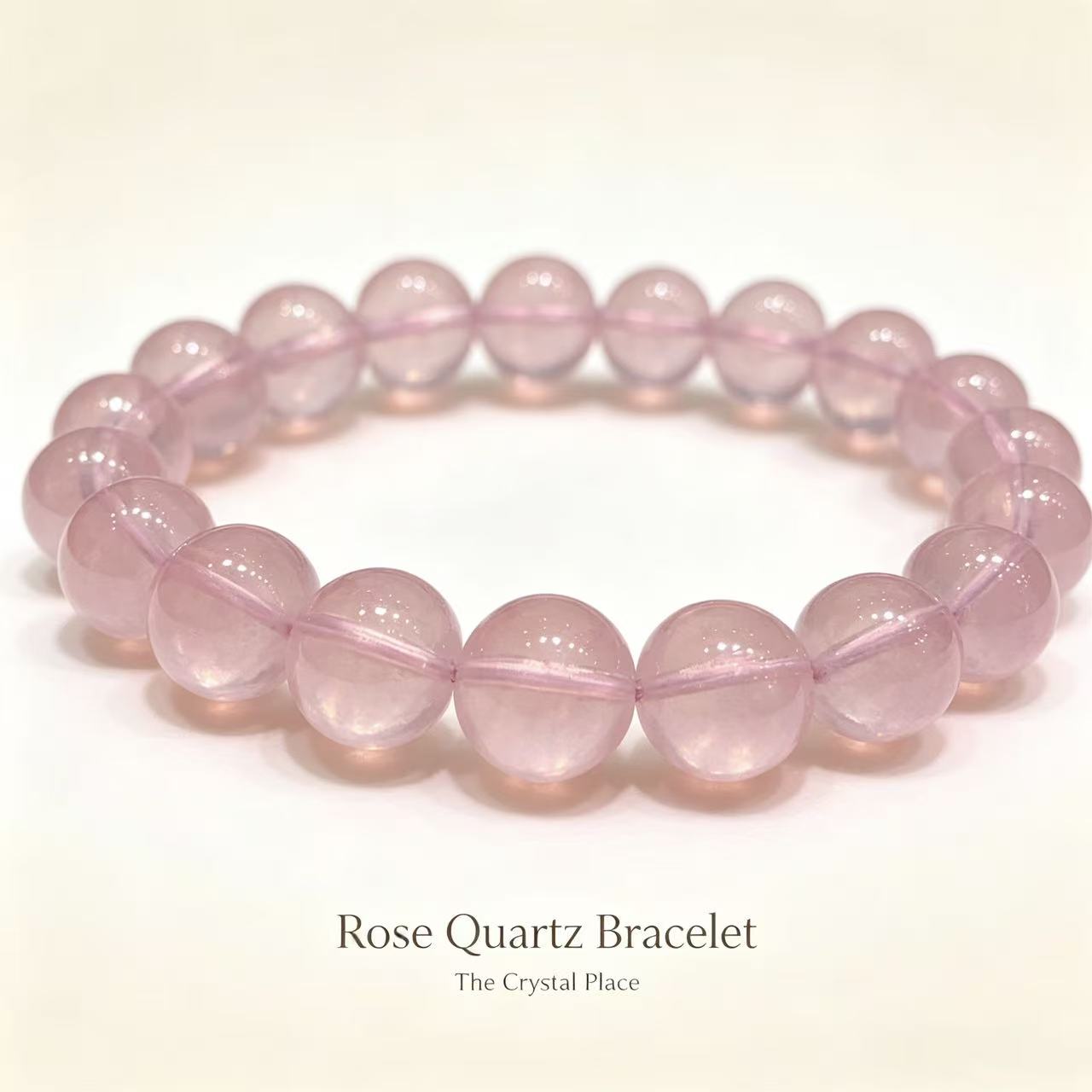Premium Madagascar Gel Rose Quartz Bracelet 8mm Detail– The Crystal Place