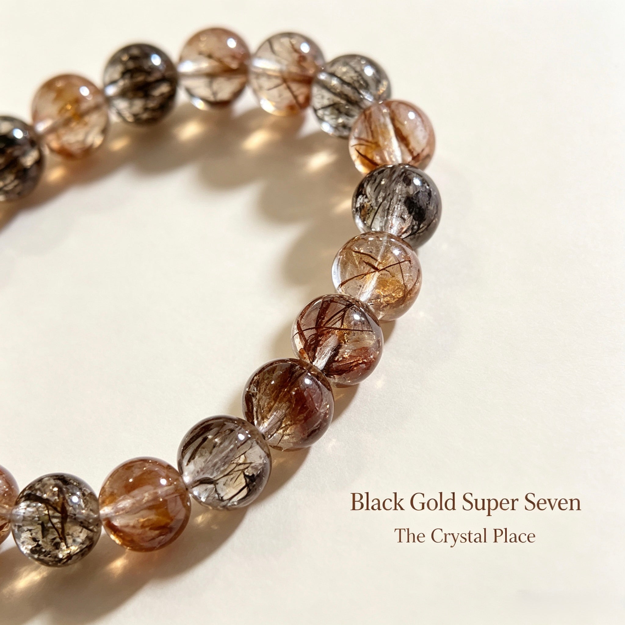 Premium Natural Black Super Seven Bracelet  Detail – The Crystal Place