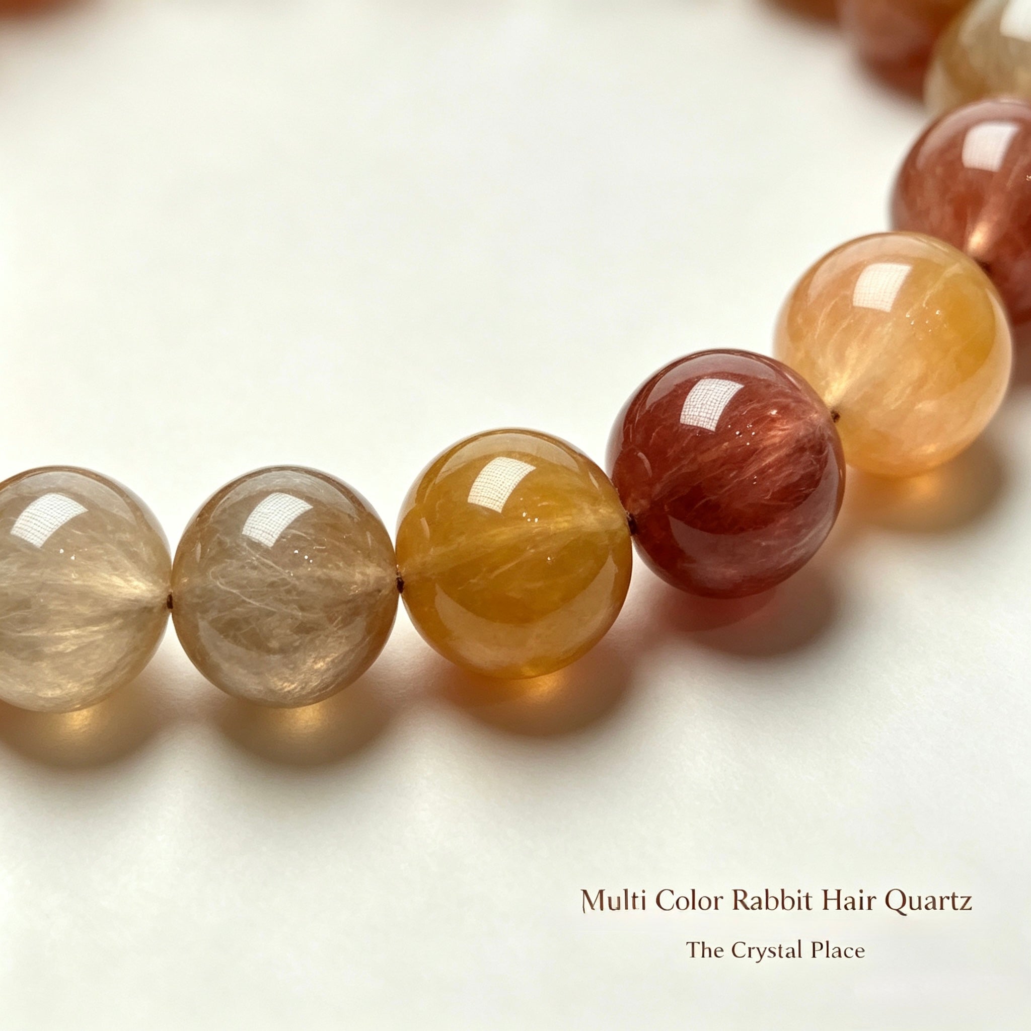 Premium Natural Colorful Rabbit Hair Quartz Bracelet Detail – The Crystal Place