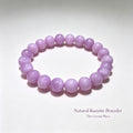 Premium Natural Kunzite Bracelet Side View – The Crystal Place