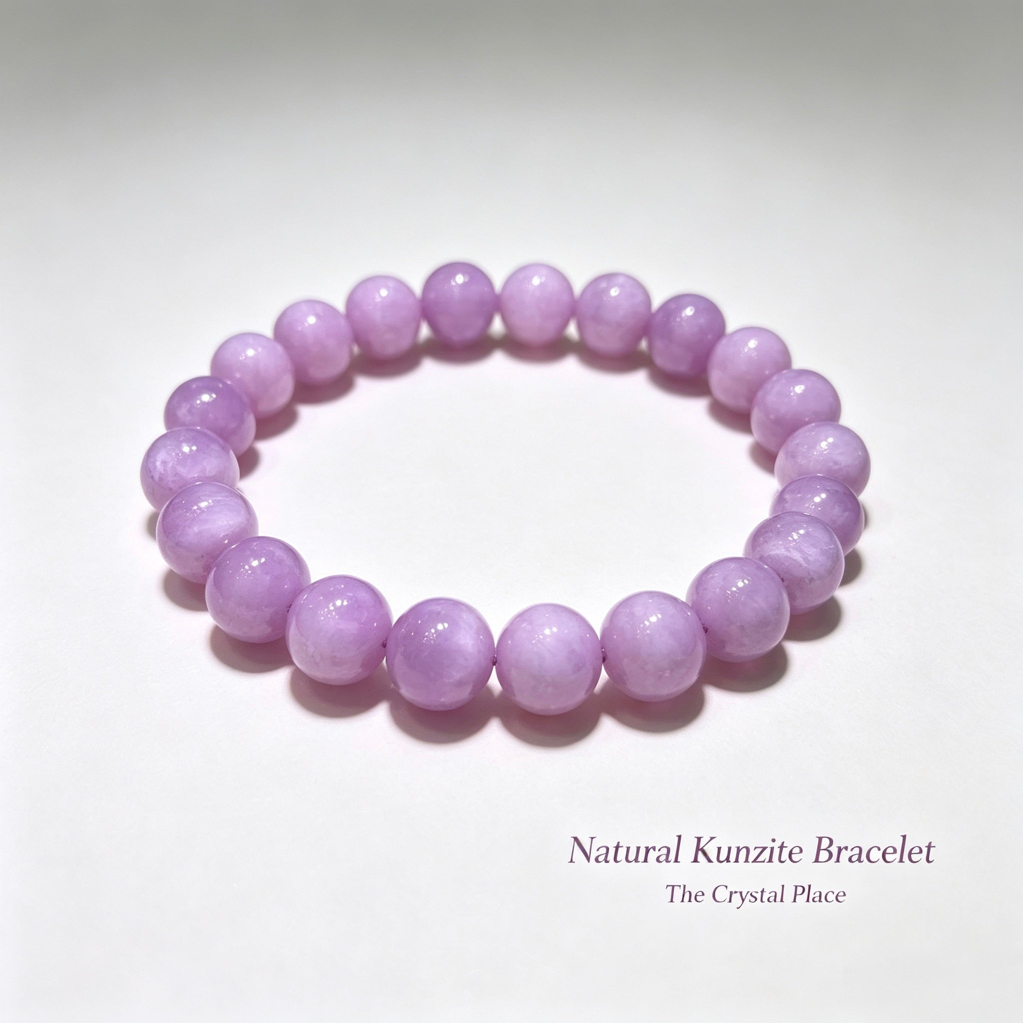 Premium Natural Kunzite Bracelet Side View – The Crystal Place