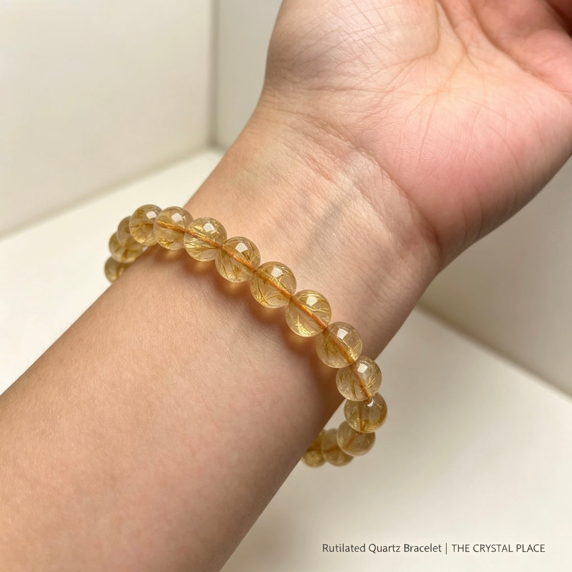 Premium Rutilated Quartz Bracelet Lifestyle – The Crystal Place