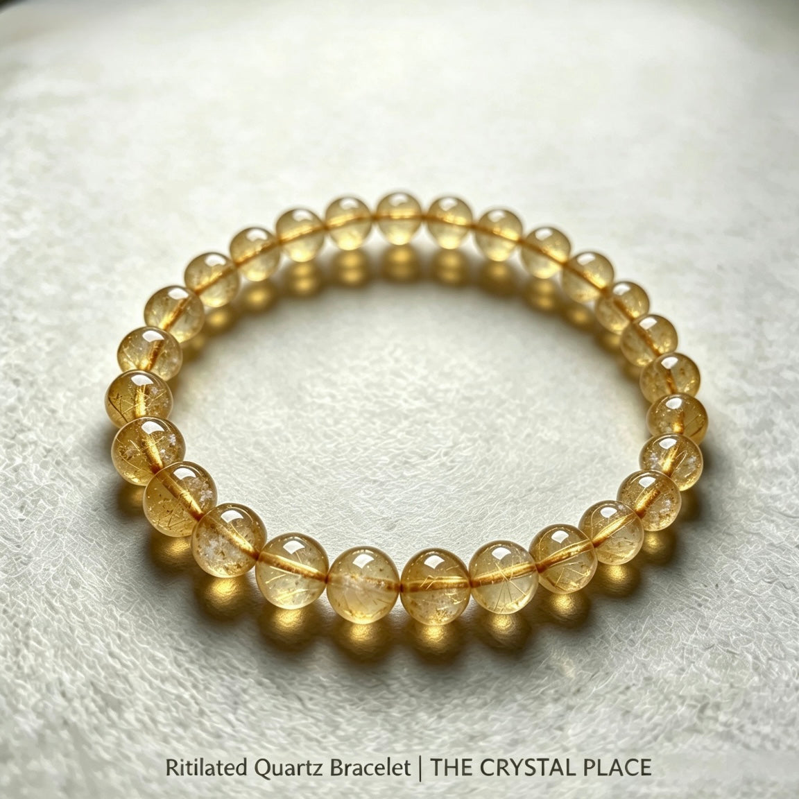 Rutilated Quartz Bracelet Close Up – The Crystal Place