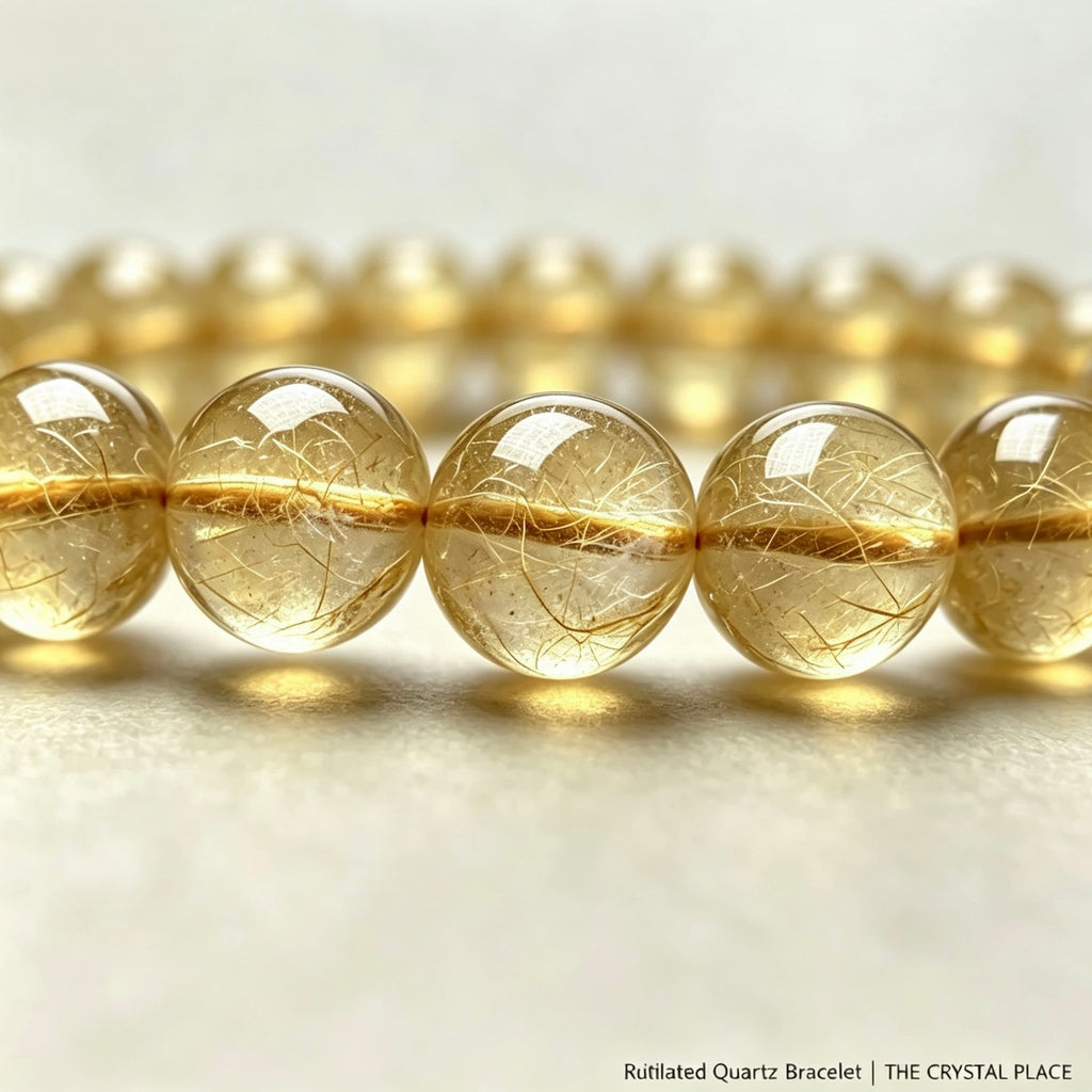 Rutilated Quartz Bracelet Detail – The Crystal Place
