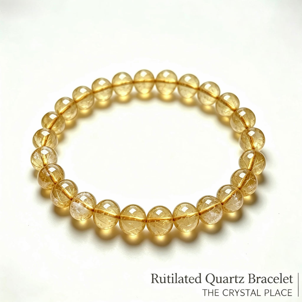 Rutilated Quartz Bracelet Side View – The Crystal Place