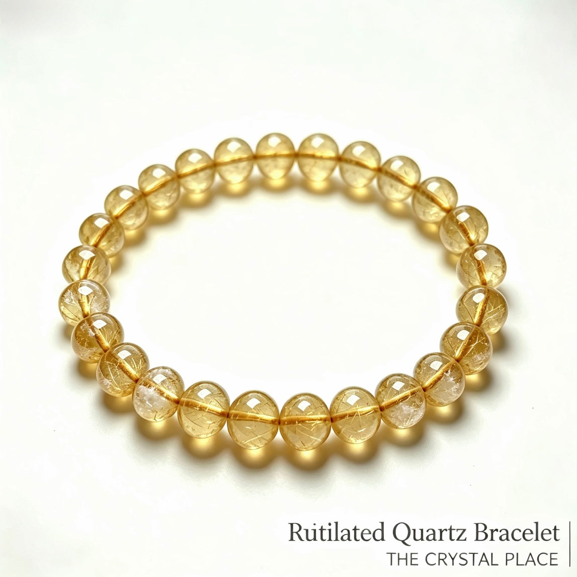 Rutilated Quartz Bracelet Side View – The Crystal Place
