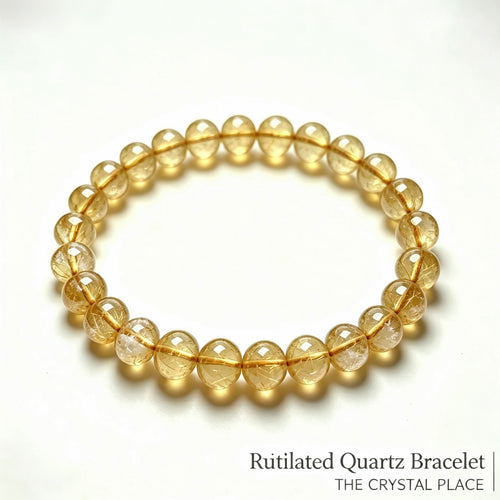 Rutilated Quartz Bracelet Side View – The Crystal Place