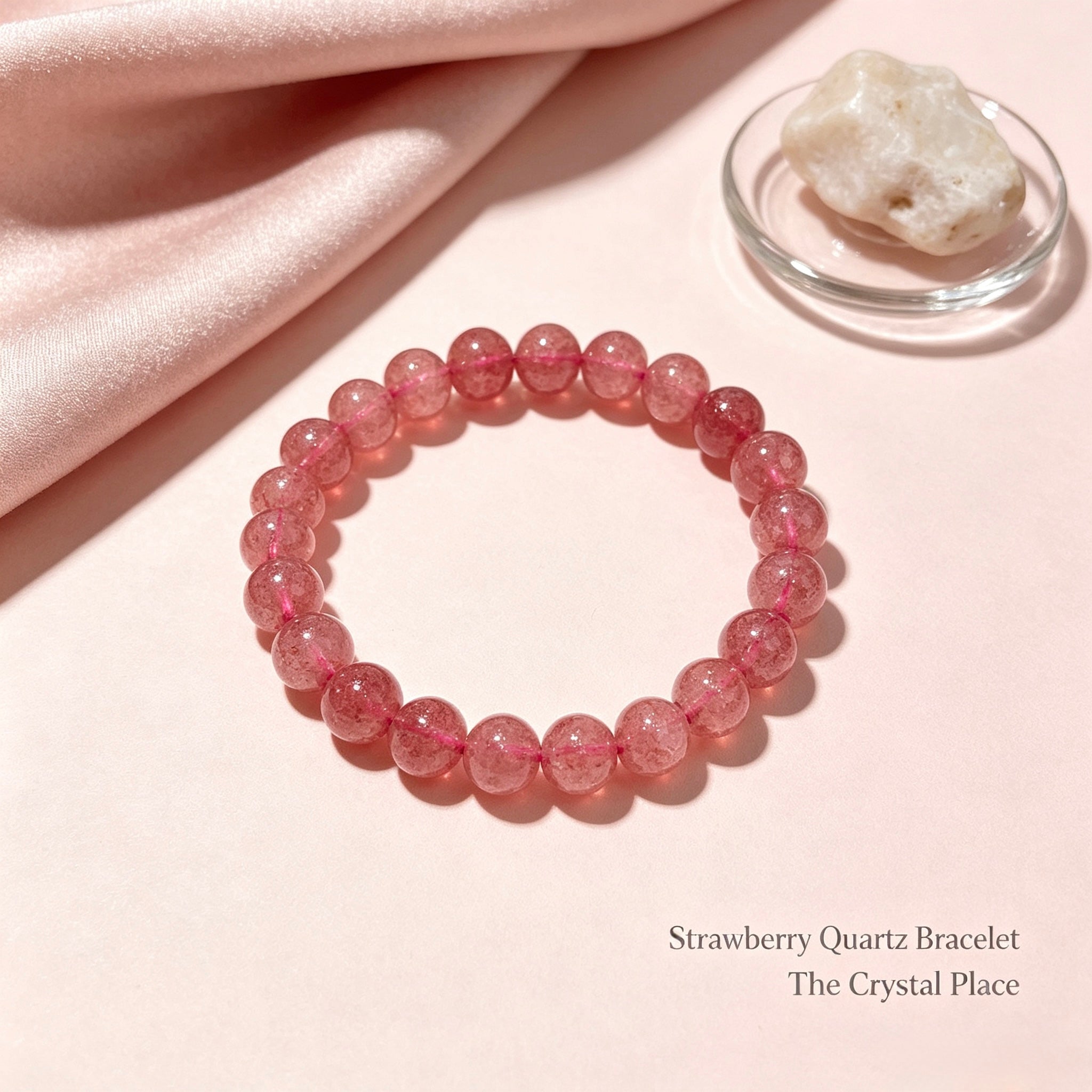 Strawberry Quartz Bracelet Close Up – The Crystal Place