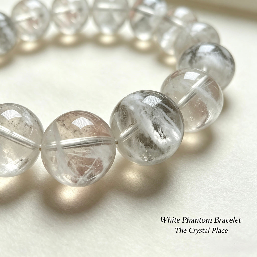 White Phantom Quartz Bracelet Detail – The Crystal Place