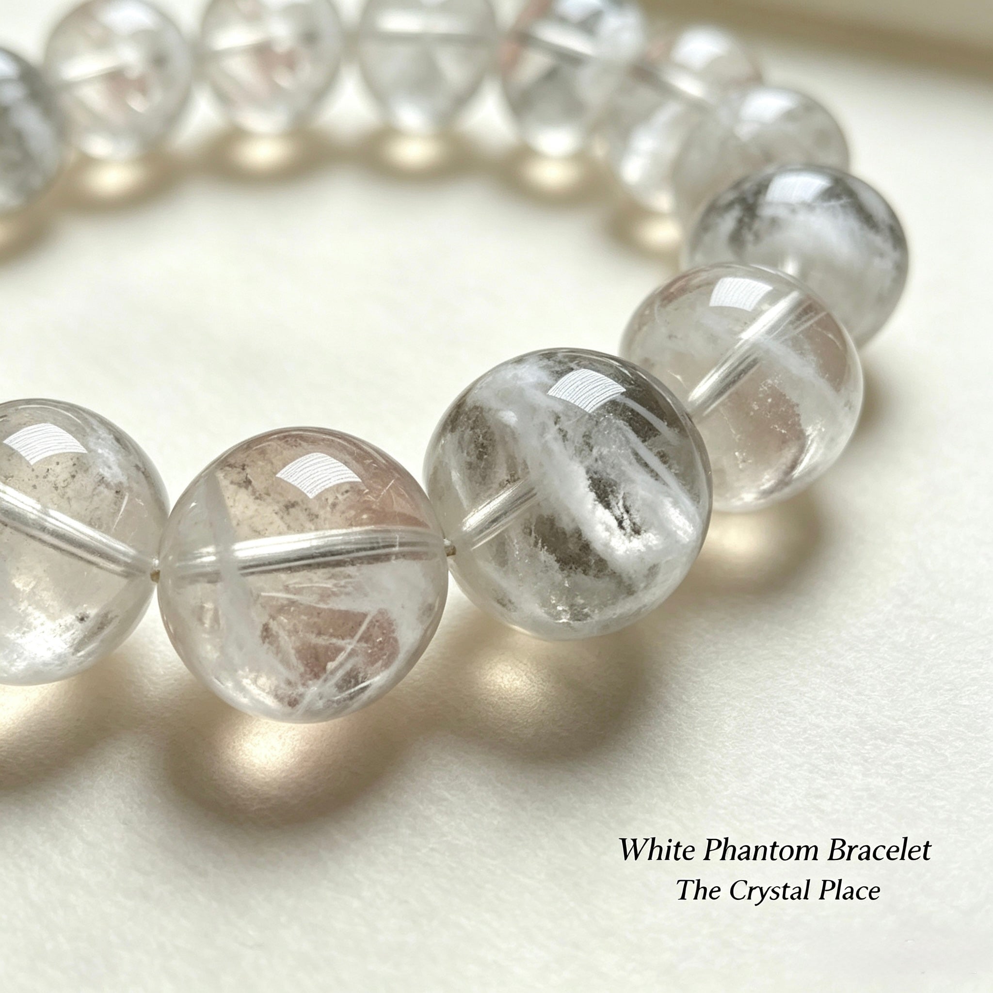 White Phantom Quartz Bracelet Detail – The Crystal Place